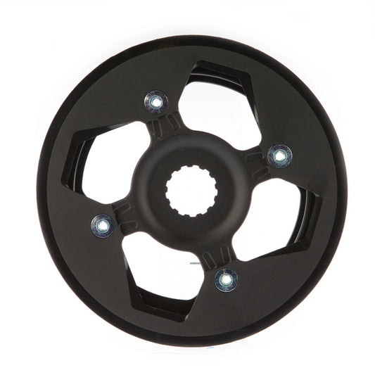 Miranda tandwiel 38T. ChainFlow® BCD steek 104 4-gaats met offset spider 47 mm. en rockring zwart