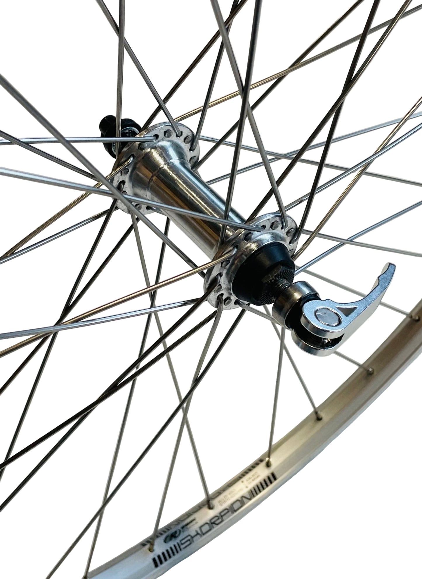 Voorwiel 28"- 622X19 Skorpion alu. zilver FM21 QR sp. 14 RVS