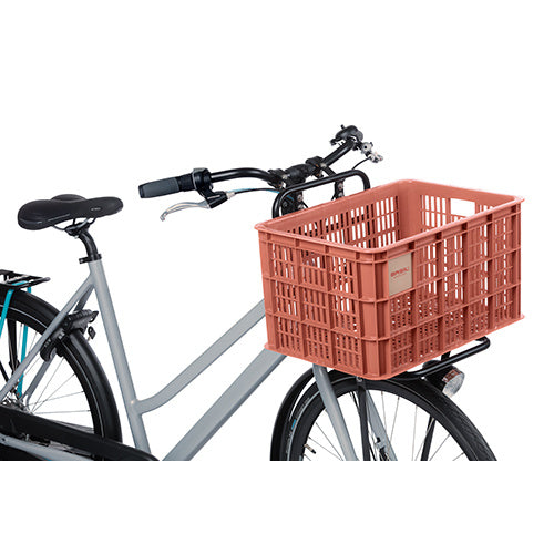 Basil 21161 Crate L fietskrat gerecycled kunststof groot 40L terra red