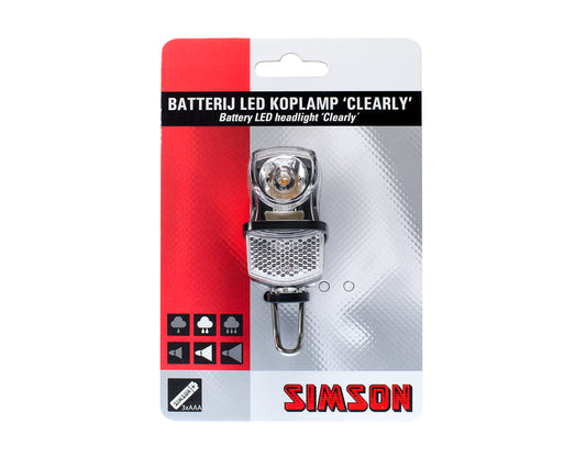 Simson 022006 batterij voorvork LED koplamp "Clearly" 7 LUX