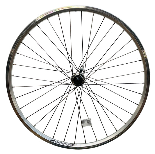 Achterwiel 26"- 559x19 Skorpion alu. zilver FM32 QR cassette 8/9 - sp.14 RVS