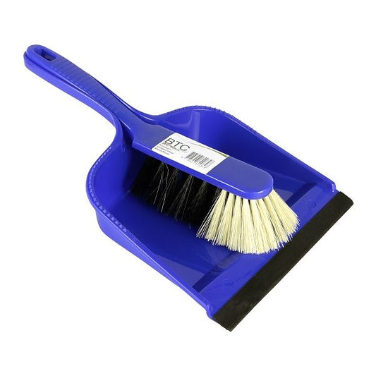 BTC Line Green kunststof stoffer & blik blauw / rood