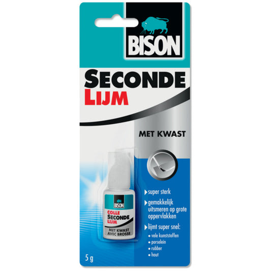 Bison Secondelijm met kwast 5 gr. (blister)
