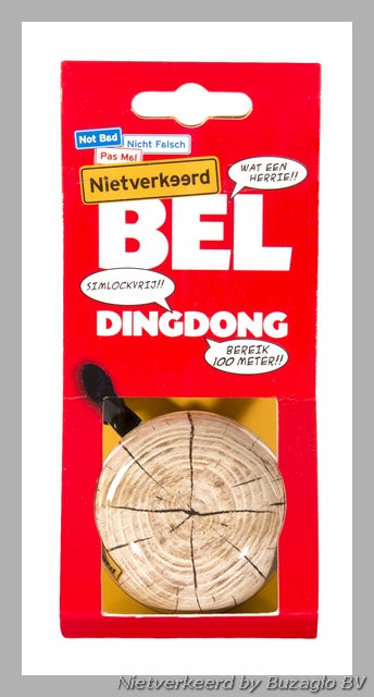 NietVerkeerd Ding-Dong bel staal 60 mm. wood