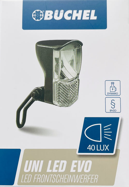 Büchel UNI LED koplamp Evo 40 Lux dynamo 6V aan/uit