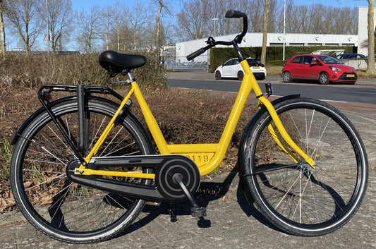 ALDO bedrijfsfiets 28" 55 cm. kleur: geel (+ Ursus Hopper dubb. + Shimano stuurslot) Alu uitvoering