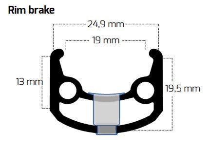 Velg 28' - 14 Sputnik 28'-622 zwart CNC DB