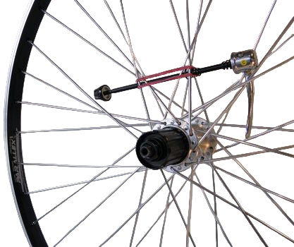 Achterwiel 28" 21-622 alu. Parallex zwart cassette QR spaak 13
