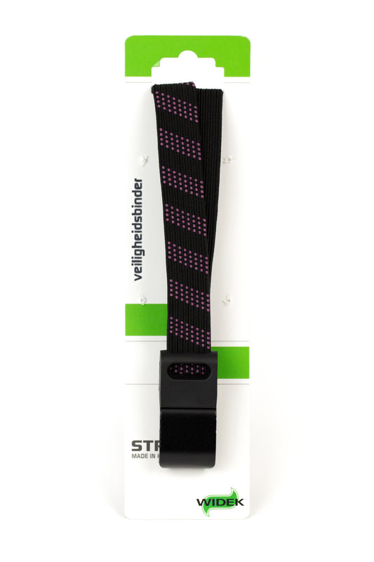 Widek SUV veiligheidsbinder met stalen haak 1x24mm. zwart, 1x24mm. brokaat rood (56 cm.)