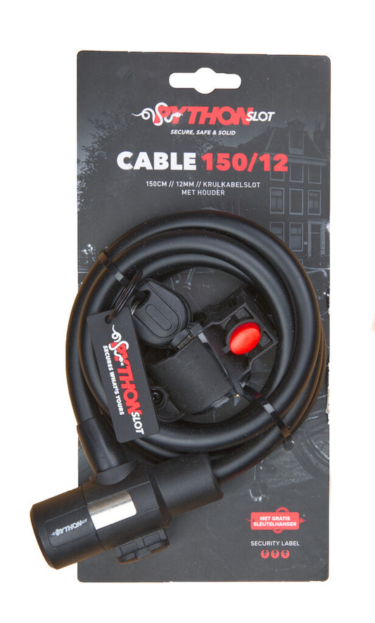 Python spiraalslot 12 mm. x 150 cm. met bracket