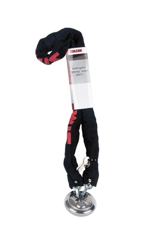 Simson 020844 chainlock strong size L, 5.5 mm x 100 cm. zwart/rood assortiment