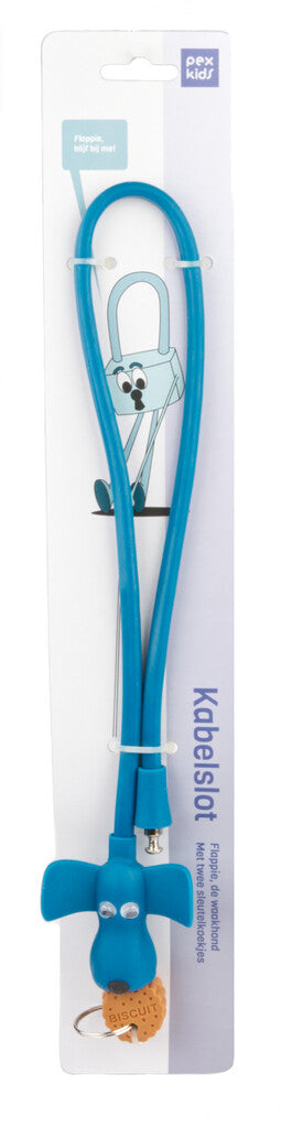 PexKids fietsslot siliconen blauwe Flappie