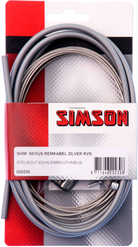 Simson 020230 Shimano Nexus remkabel zilver RVS