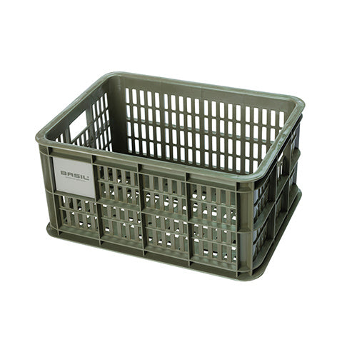Basil 21112 Crate S fietskrat gerecycled kunststof small 17,5L moss green