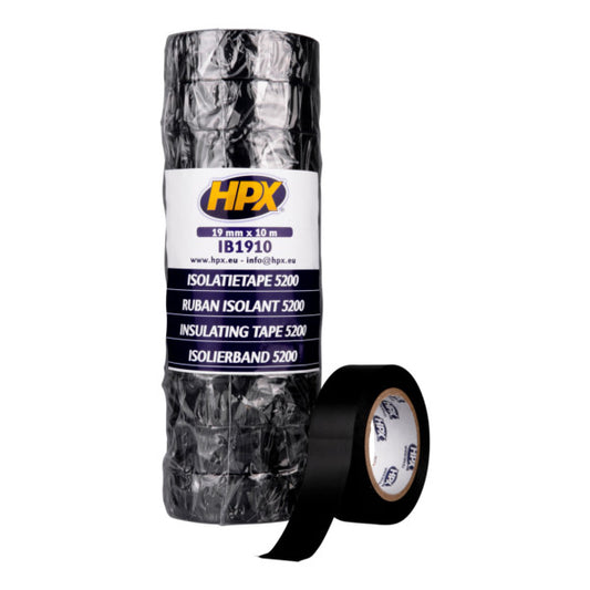 HPX isolatietape zwart 19 mm. x 10 m. (10)