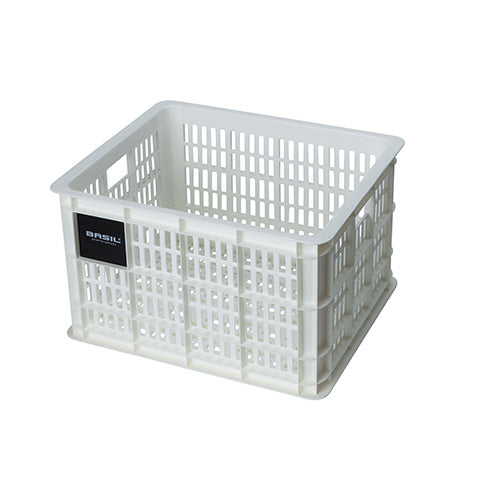Basil 21138 Crate M fietskrat gerecycled kunststof medium 29,5L bright white