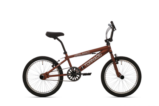 Freestyle BMX Luxe donker bruin mat, zwarte banden