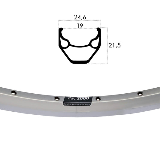 Velg 28' - 14 ZAC2000 alu. CNC 32 gts. DB