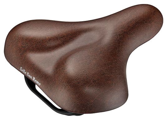 Selle San Remo zadel/kaart city/trekking Lugano bruin met handgreep