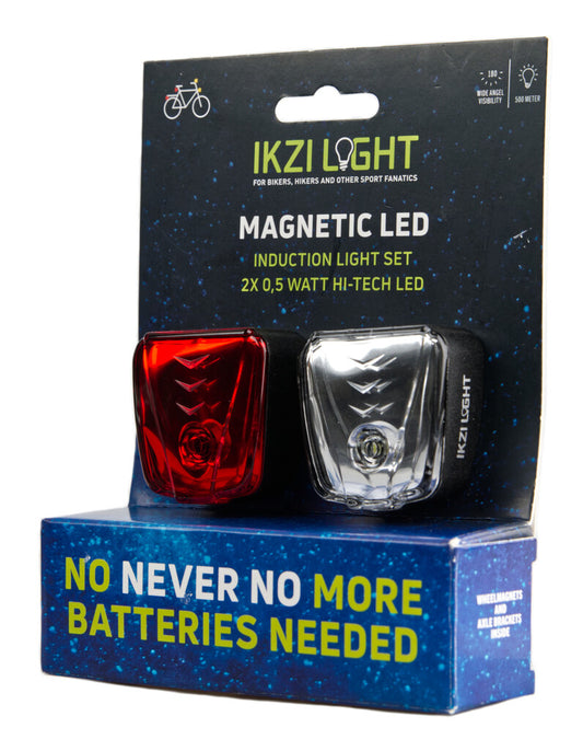 IkziLight verlichtingsset Magnetic LED 1 witte en 1 rode LED ½W brackets wit|rood