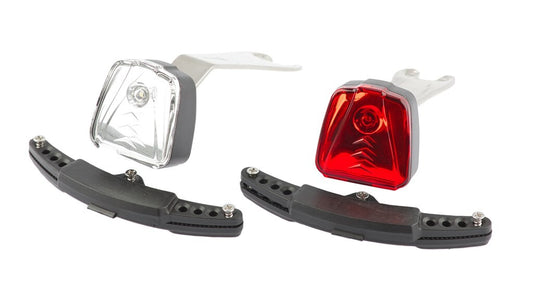IkziLight verlichtingsset Magnetic LED 1 witte en 1 rode LED ½W brackets wit|rood
