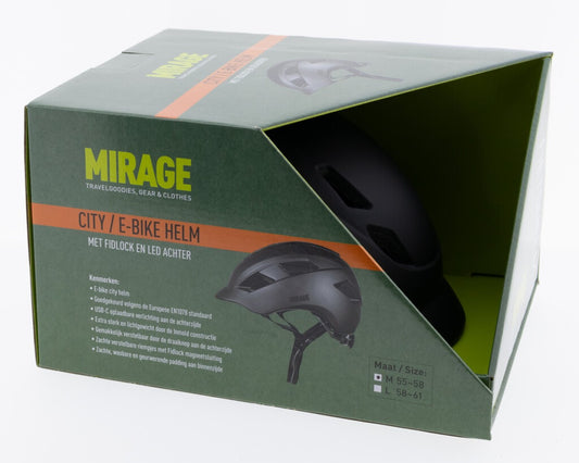 Mirage City/E-bike helm 55-58 cm mat zwart
