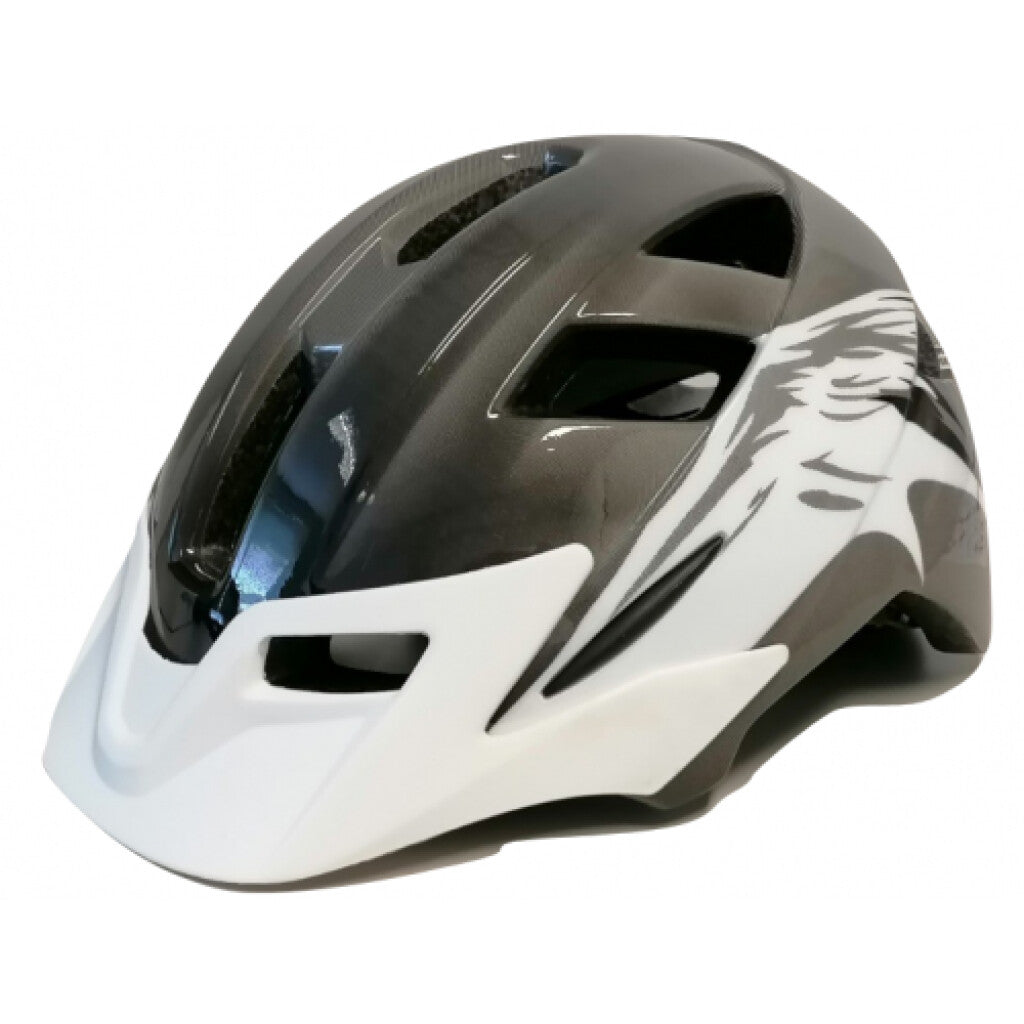 Mirage helm uni met vizier 58-65 cm zwart/wit
