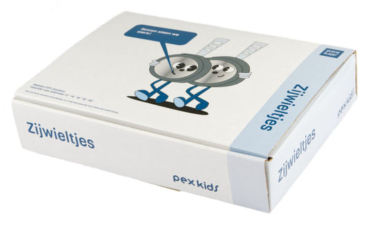 PexKids zijwielen 12"-20" in doos metaal + hoeksteun