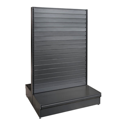 Displaywand halfhoog dubbelzijdig zwart HxBxD 151x104x95 cm.