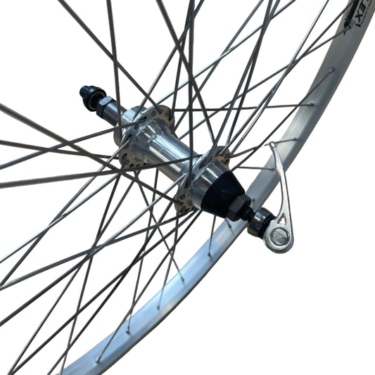 Achterwiel 26"- 559X21 Parallex new alu. zilver FM31 QR freewheel sp.14 RVS