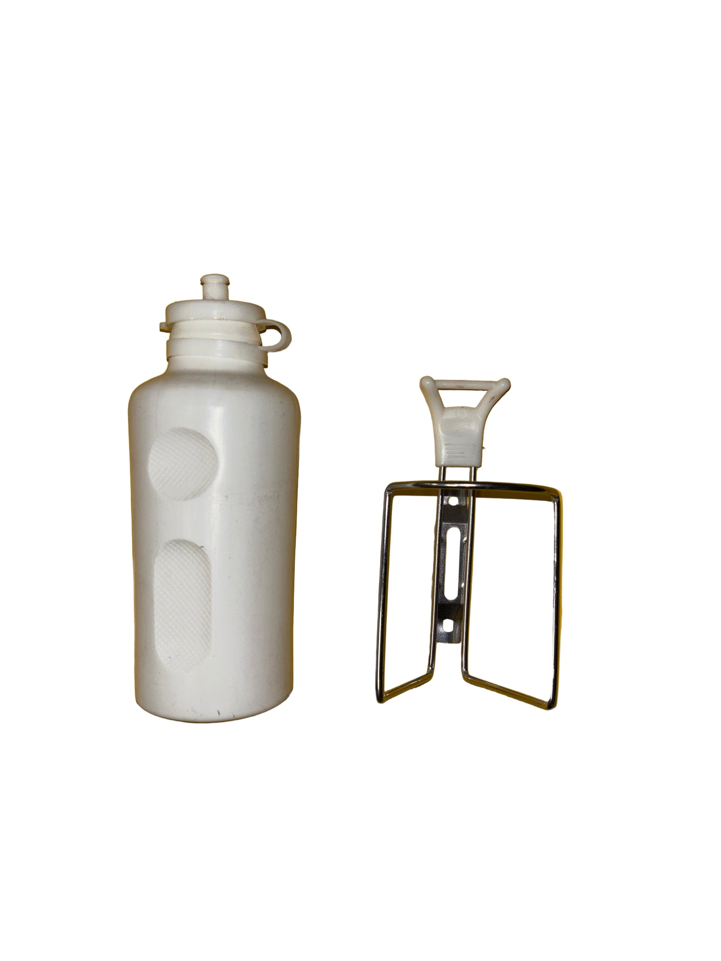 Bidon wit met houder alu.