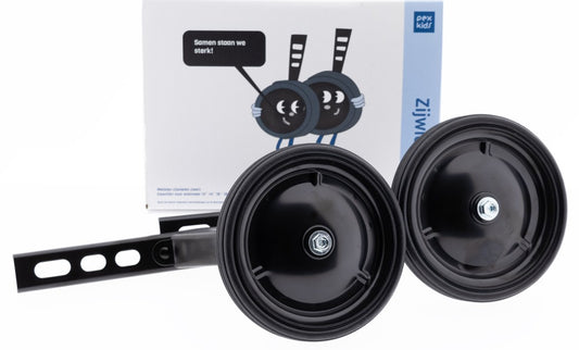 PexKids zijwielen 12"- 20" + hoeksteun zwart