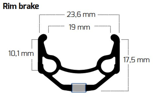 Achterwiel 28" 19-622 alu. Ryde ZAC19 freewheel vast spaak 14 RVS