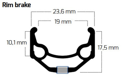 Achterwiel 28" 19-622 alu. Ryde ZAC19 freewheel vast spaak 14 RVS