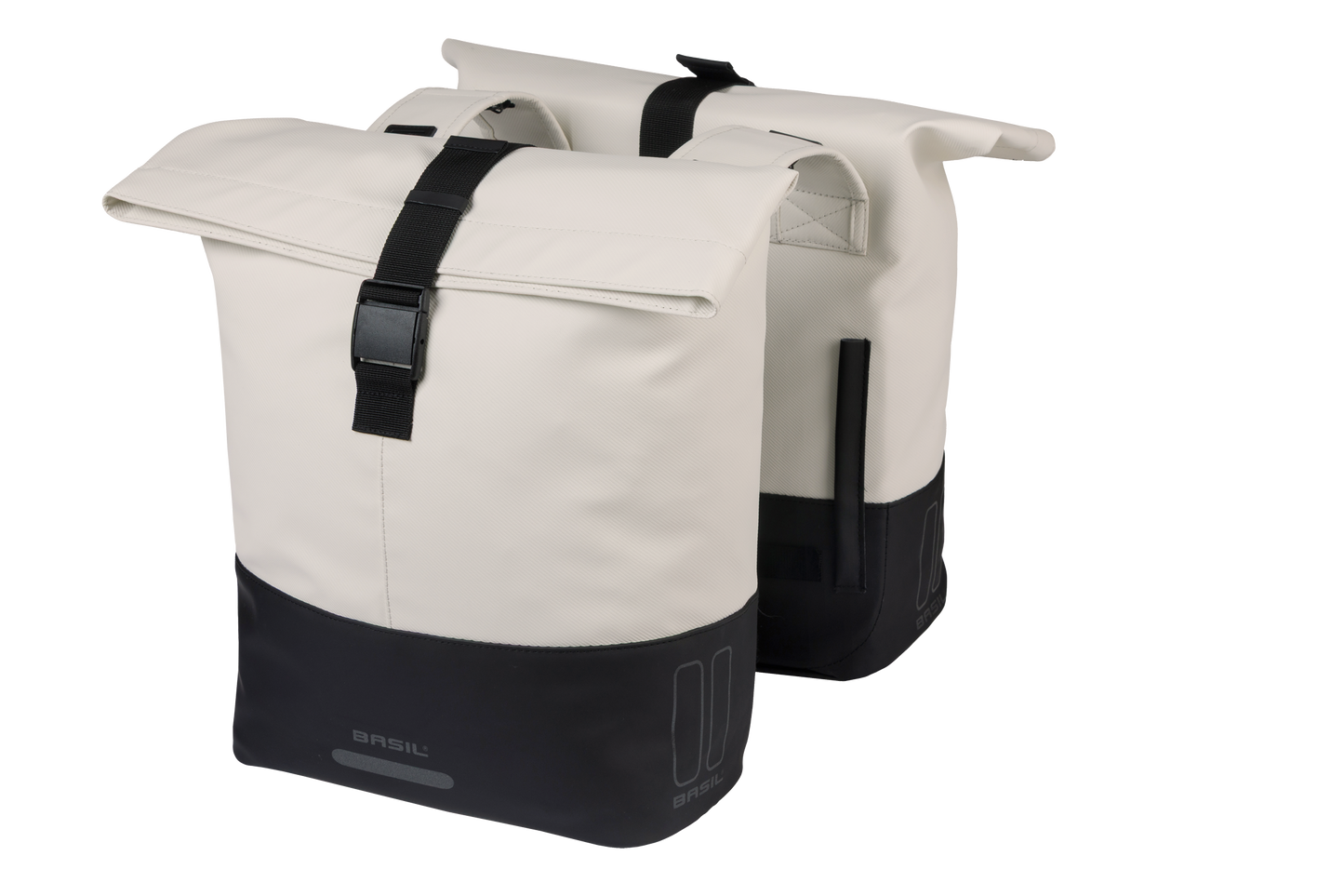 Basil 18501 Cove dubbele fietstas 28-32L gebroken wit/zwart