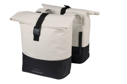 Basil 18501 Cove dubbele fietstas 28-32L gebroken wit/zwart
