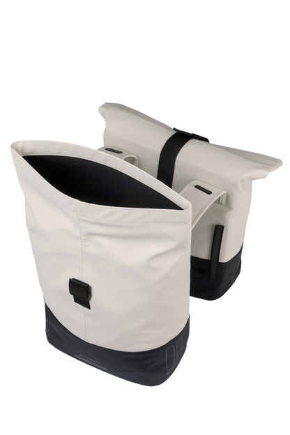 Basil 18501 Cove dubbele fietstas 28-32L gebroken wit/zwart