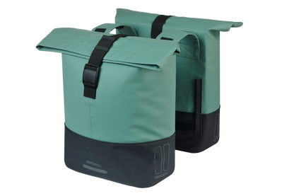 Basil 18502 Cove dubbele fietstas 28-32L zilvergroen/zwart