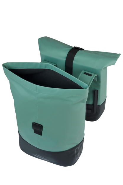 Basil 18502 Cove dubbele fietstas 28-32L zilvergroen/zwart