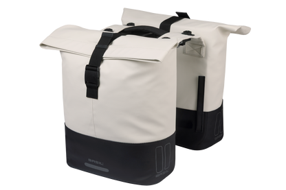 Basil 18504 Cove dubbele fietstas MIK 28-32L gebroken wit/zwart