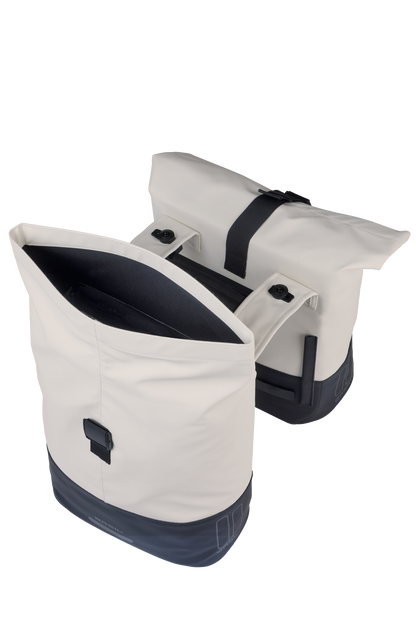 Basil 18504 Cove dubbele fietstas MIK 28-32L gebroken wit/zwart