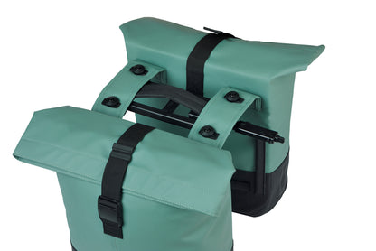 Basil 18505 Cove dubbele fietstas MIK 28-32L zilvergroen/zwart