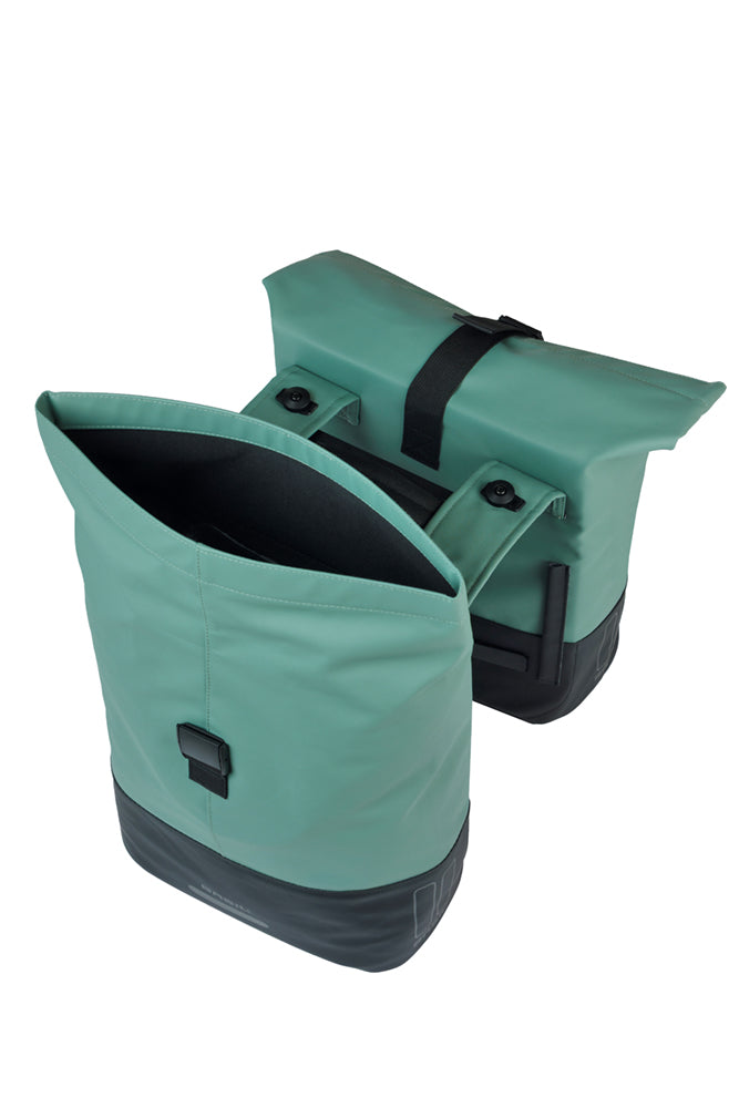 Basil 18505 Cove dubbele fietstas MIK 28-32L zilvergroen/zwart