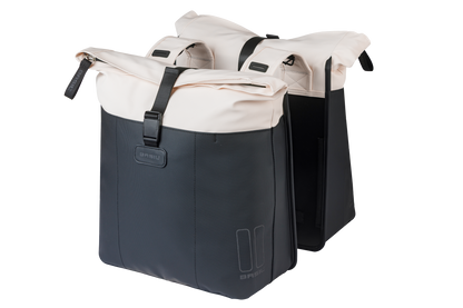 Basil 18516 Vive dubbele fietstas 28-35L gebroken wit/zwart