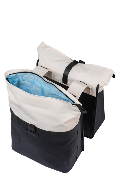 Basil 18516 Vive dubbele fietstas 28-35L gebroken wit/zwart