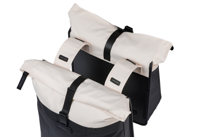Basil 18516 Vive dubbele fietstas 28-35L gebroken wit/zwart