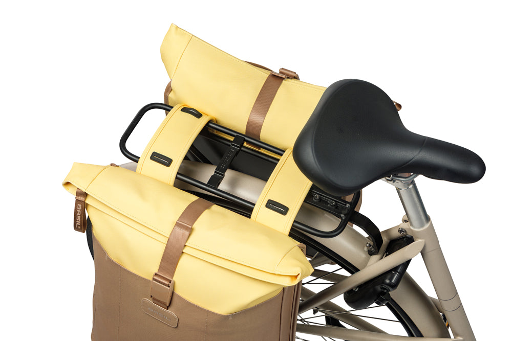 Basil 18517 Vive dubbele fietstas 28-35L zand/geel