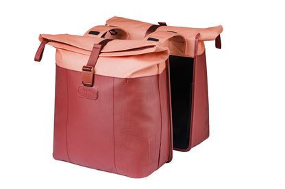Basil 18518 Vive dubbele fietstas 28-35L bordeaux/roze