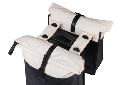 Basil 18519 Vive dubbele fietstas MIK 28-35L gebroken wit/zwart