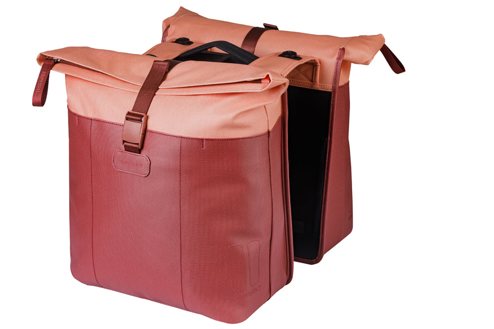 Basil 18521 Vive dubbele fietstas MIK 28-35L bordeaux/roze